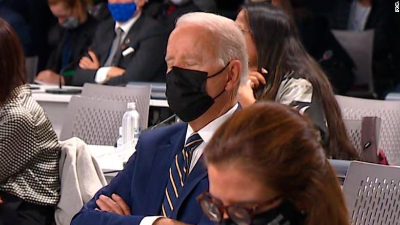 Joe Biden sleeps at climate summit