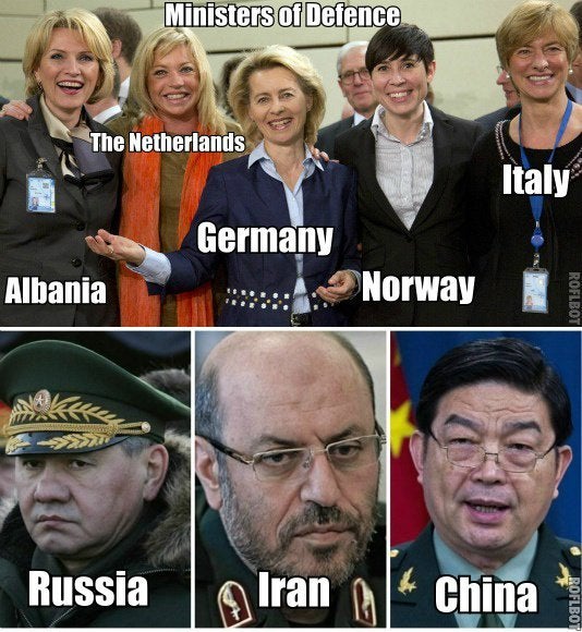 ministers of defense for albania, the netherlands, germany, norway, italy, russia, iran, and china