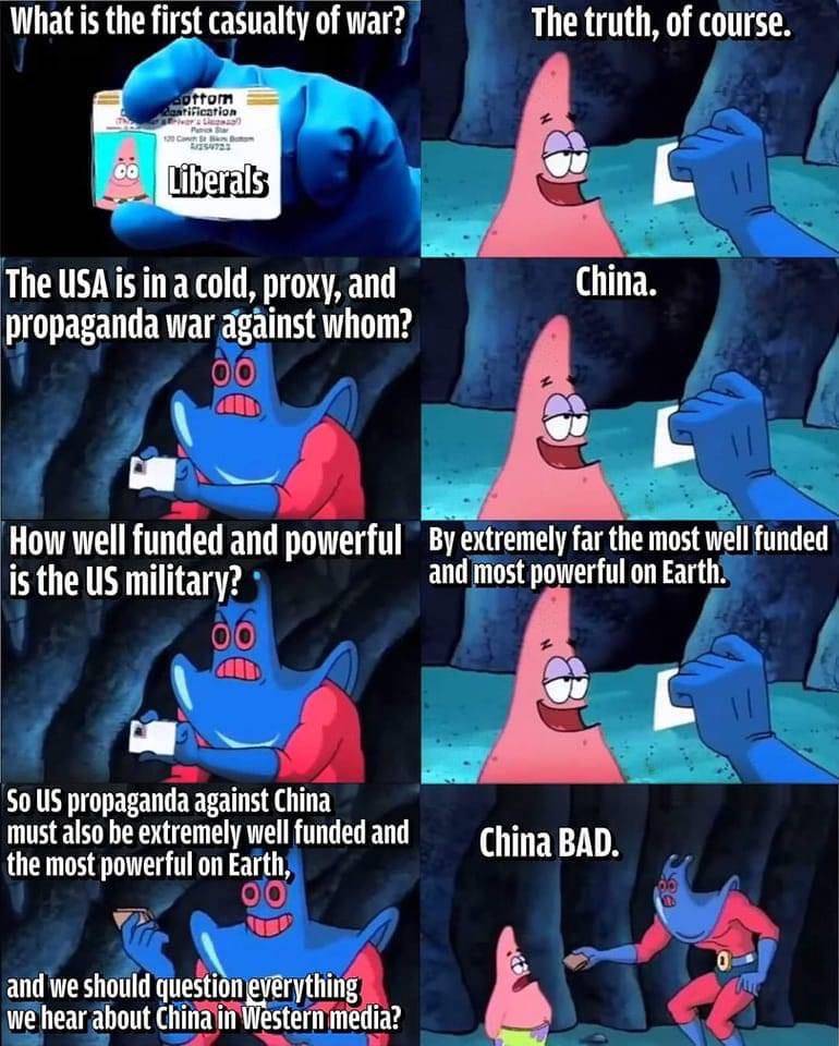 spongebob meme. China bad