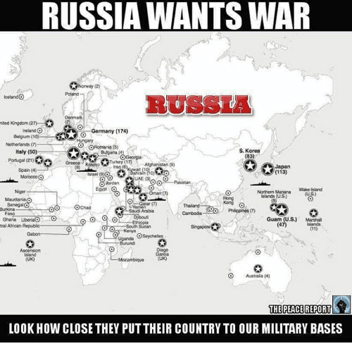 Russia wants war look how closely they put their country to our military bases