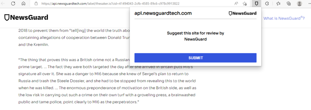 NewsGuard Browser Extension