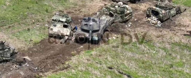 destroyed ukrainian bradleys and leopard