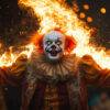 A burning clown